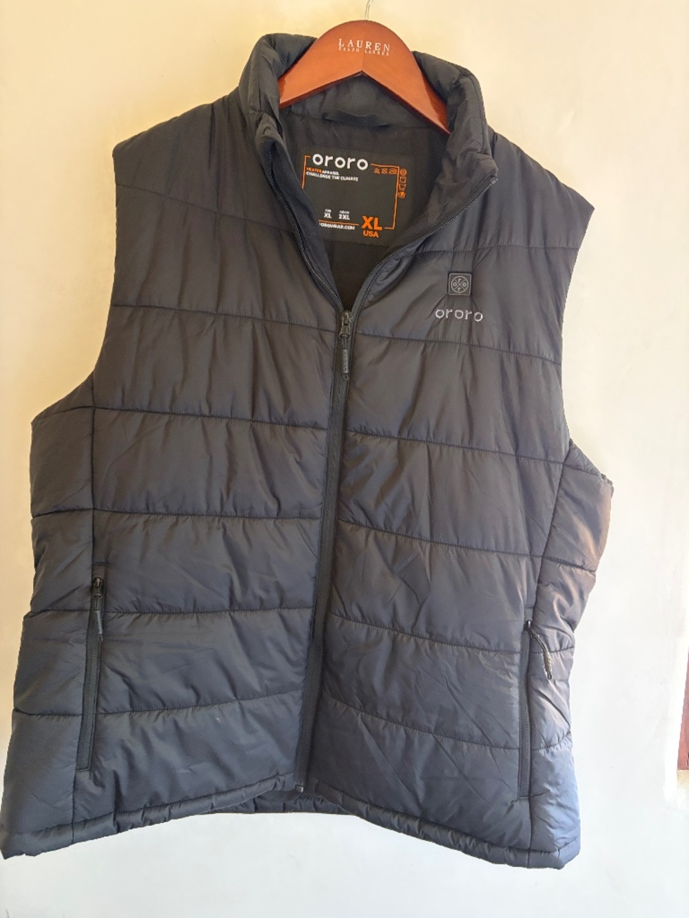Ororo Men's Classic Full Zip Regular Fit Heated Mid Layer Puffer Vest Jacket XL